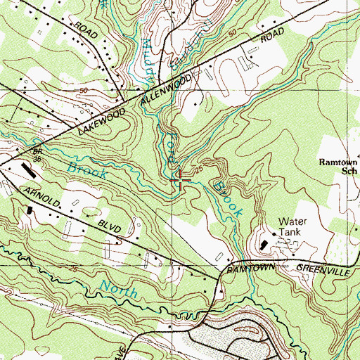 Topographic Map of Haystack Brook, NJ