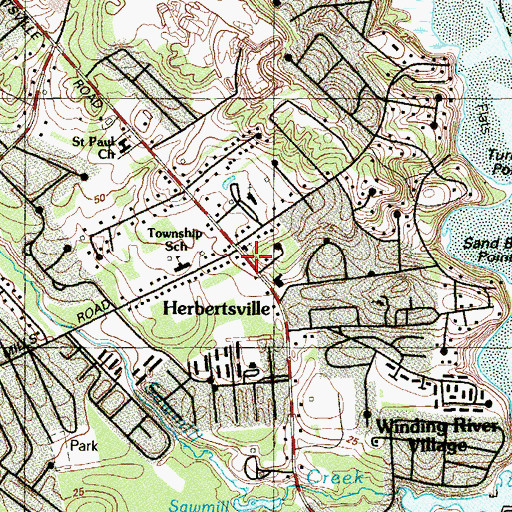 Topographic Map of Herbertsville, NJ