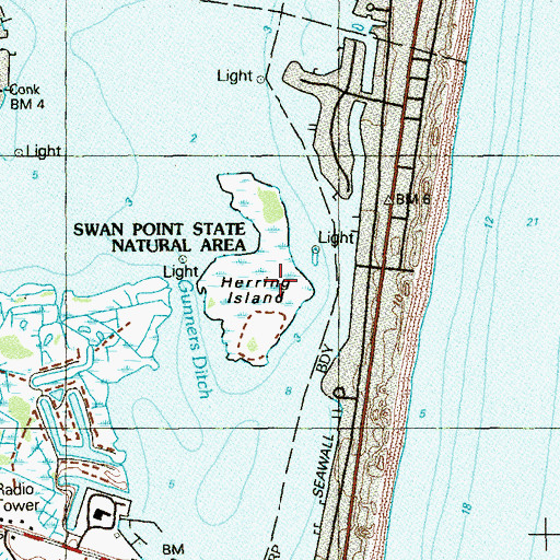 Topographic Map of Herring Island, NJ