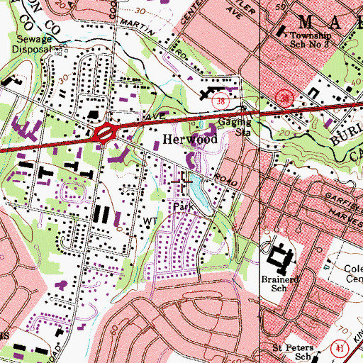 Topographic Map of Herwood, NJ
