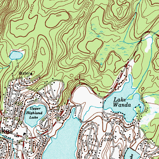 Topographic Map of Highland Lake, NJ