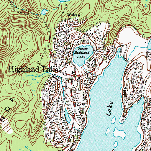 Topographic Map of Highland Lakes, NJ