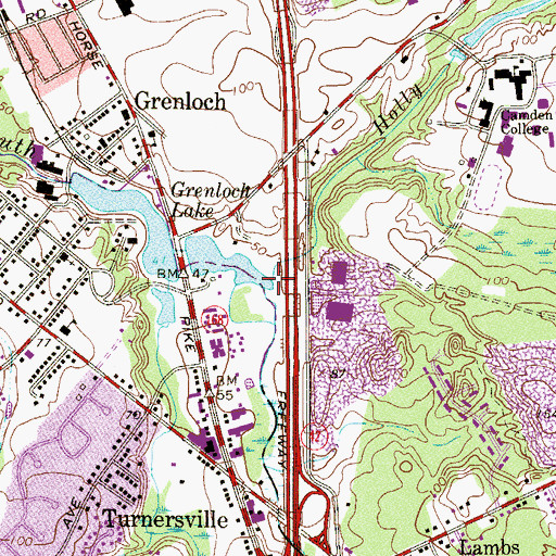 Topographic Map of Holly Run, NJ