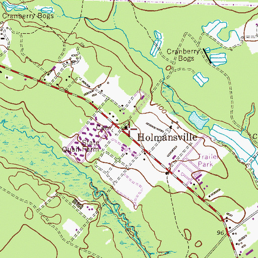 Topographic Map of Holmansville, NJ