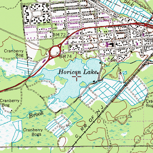 Topographic Map of Horicon Lake, NJ