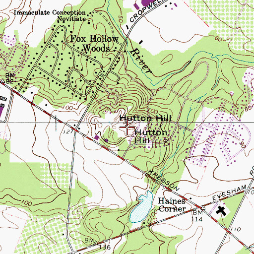 Topographic Map of Hutton Hill, NJ