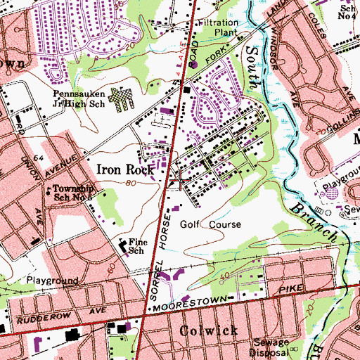 Topographic Map of Iron Rock, NJ