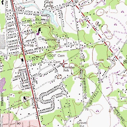 Topographic Map of Jericho School, NJ