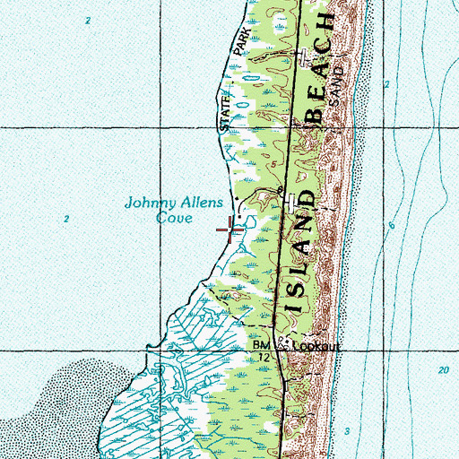 Topographic Map of Johnny Allens Cove, NJ