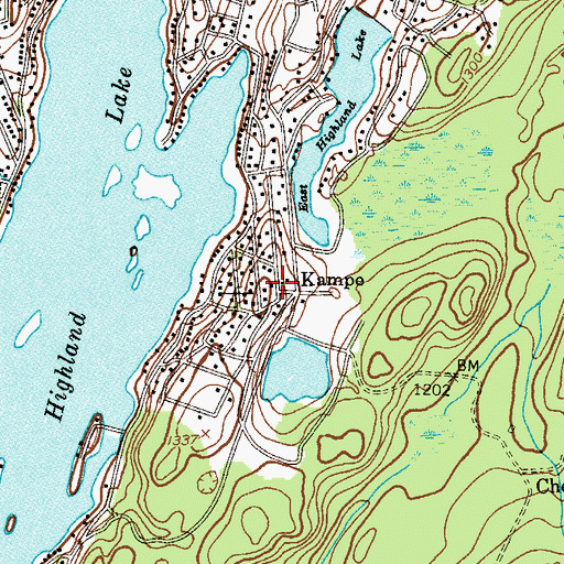 Topographic Map of Kampe, NJ