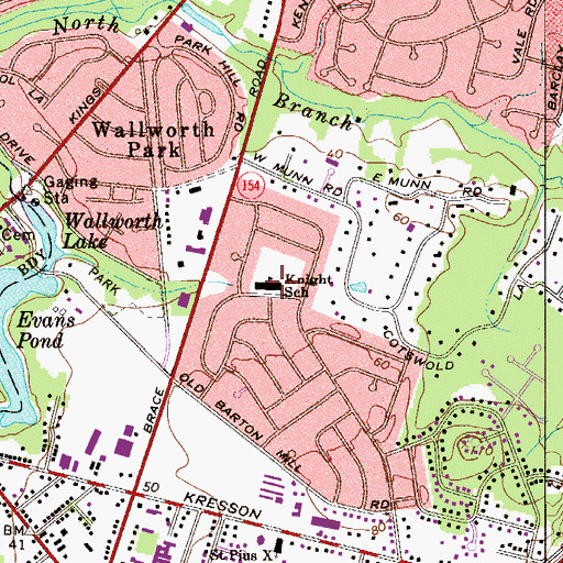 Topographic Map of A Russell Knight Elementary School, NJ