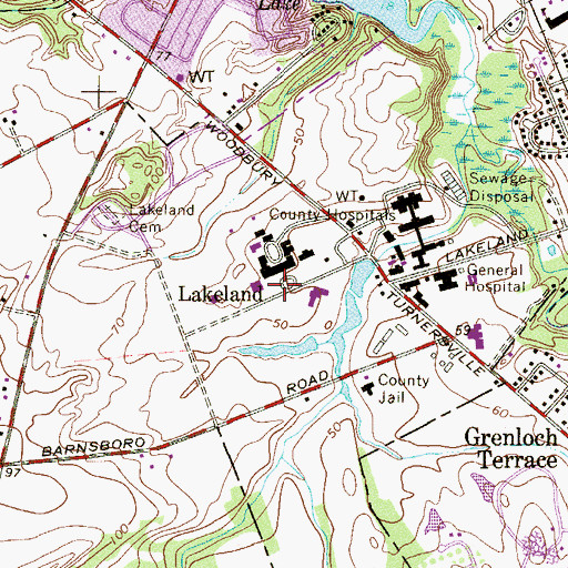 Topographic Map of Lakeland, NJ