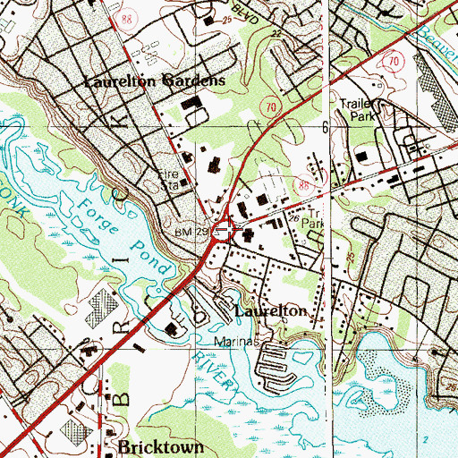 Topographic Map of Laurelton, NJ