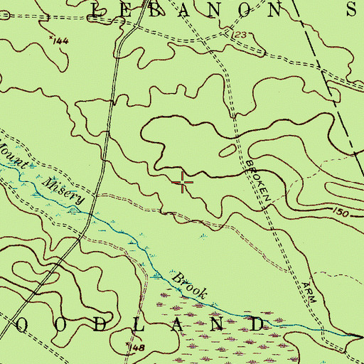 Topographic Map of Lebanon State Forest, NJ
