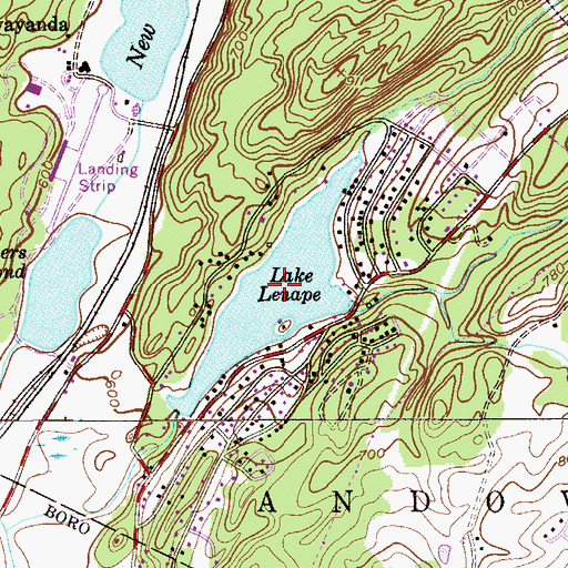 Topographic Map of Lake Lenape, NJ