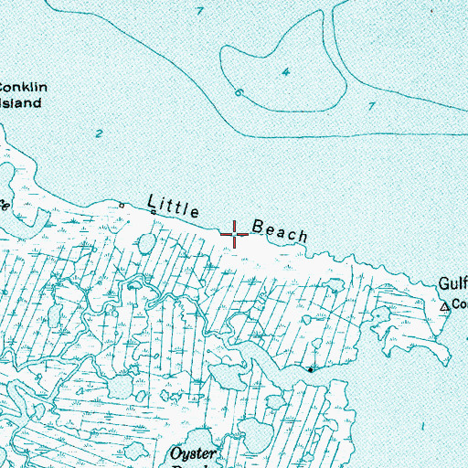 Topographic Map of Little Beach, NJ