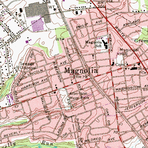 Topographic Map of Magnolia, NJ