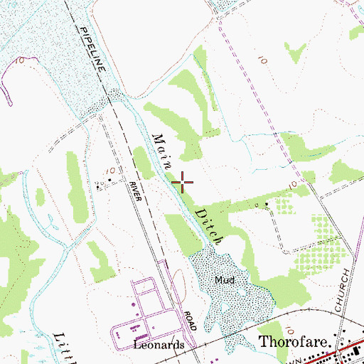 Topographic Map of Main Ditch, NJ