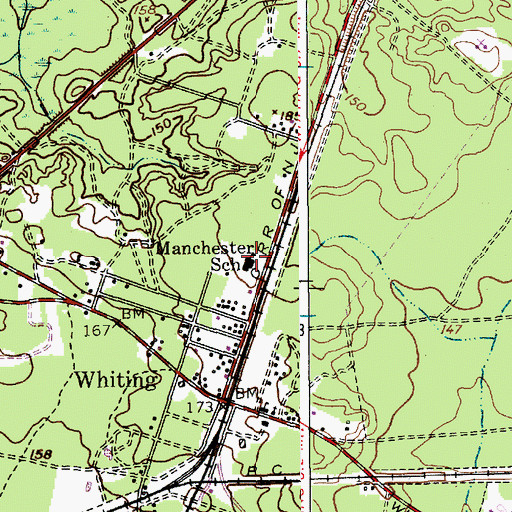 Topographic Map of Whiting Elementary School, NJ