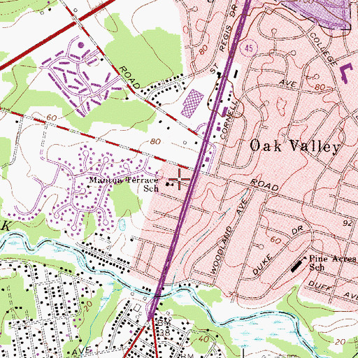 Topographic Map of Mantua Terrace School, NJ