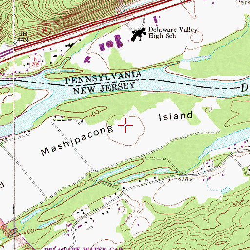 Topographic Map of Mashipacong Island, NJ