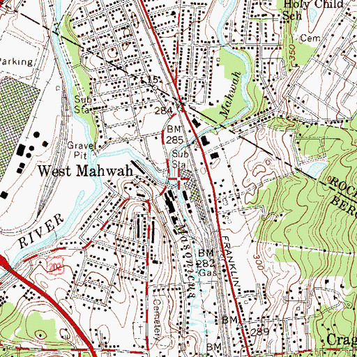 Topographic Map of Masonicus Brook, NJ