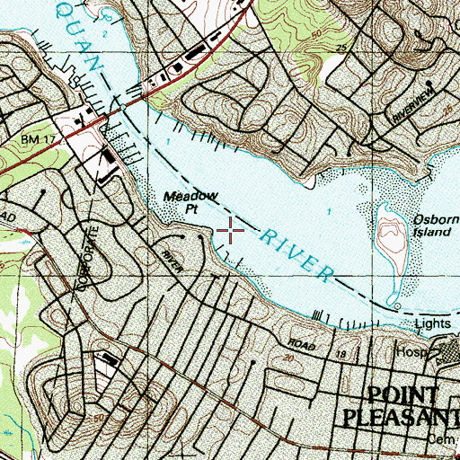 Topographic Map of Meadow Point, NJ