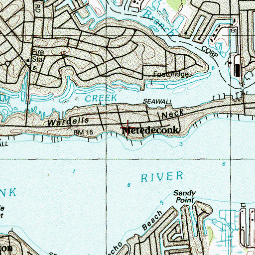 Topographic Map of Metedeconk, NJ