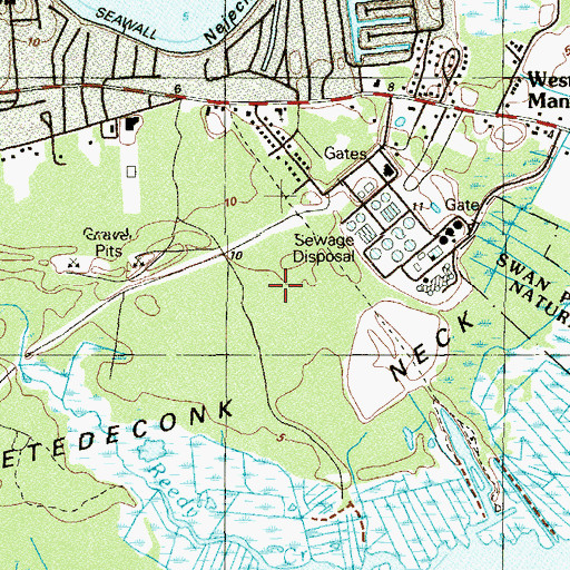 Topographic Map of Metedeconk Neck, NJ