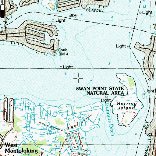 Topographic Map of Metedeconk River, NJ