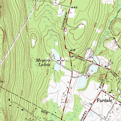 Topographic Map of Meyers Lakes, NJ