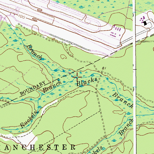 Topographic Map of Middle Ruckels Branch, NJ