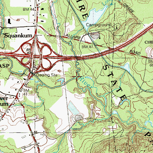 Topographic Map of Mingamahone Brook, NJ