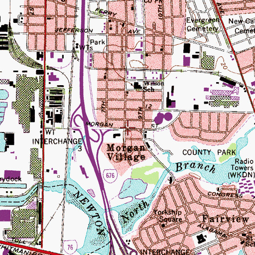 Topographic Map of Morgan Village, NJ