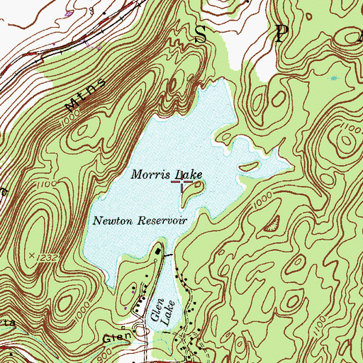 Topographic Map of Morris Lake, NJ