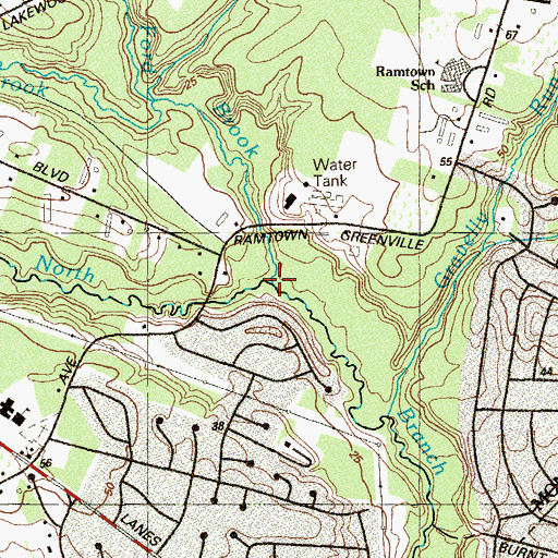 Topographic Map of Muddy Ford Brook, NJ