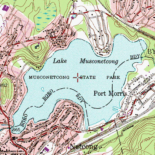 Topographic Map of Musconetcong State Park, NJ