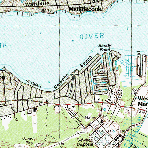 Topographic Map of Nejecho Beach, NJ