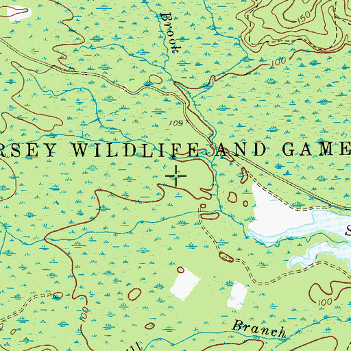 Topographic Map of New Jersey Wildlife and Game Refuge, NJ