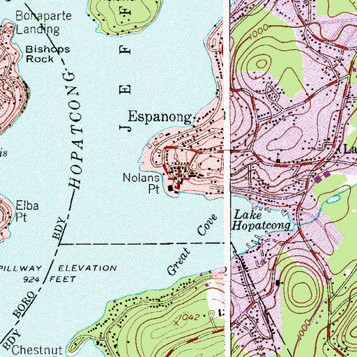 Topographic Map of Nolans Point, NJ