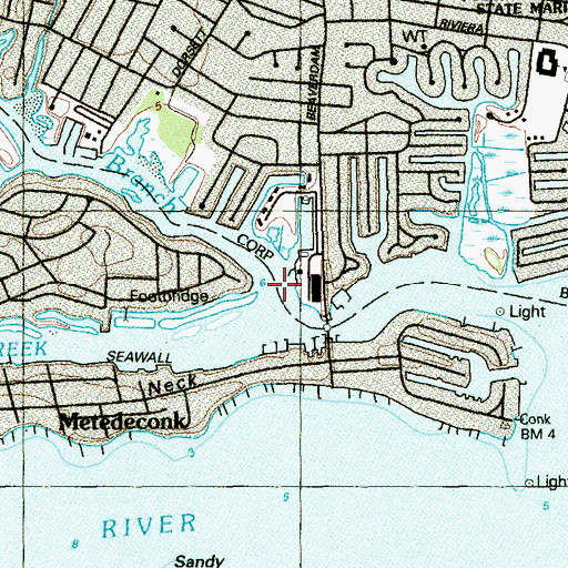 Topographic Map of North Branch Beaverdam Creek, NJ