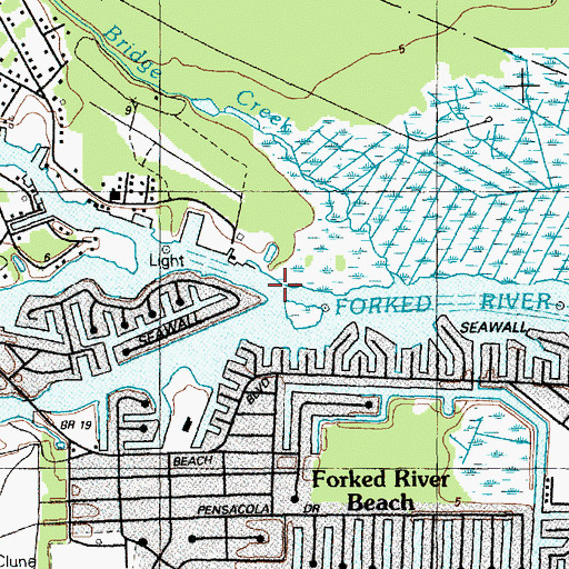 Topographic Map of North Branch Forked River, NJ