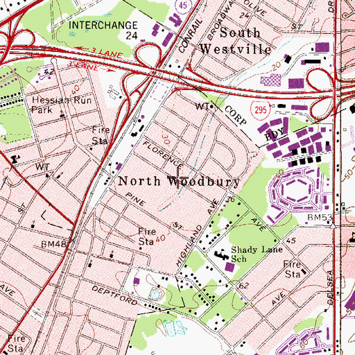 Topographic Map of North Woodbury, NJ