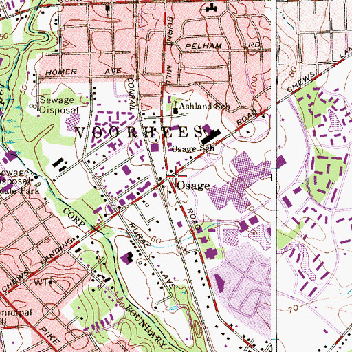 Topographic Map of Osage, NJ