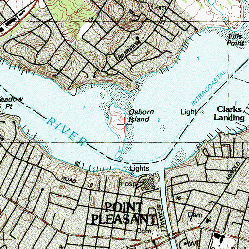 Topographic Map of Osborn Island, NJ
