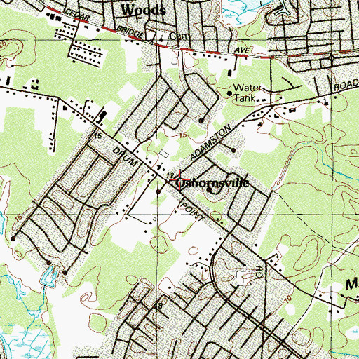 Topographic Map of Osbornsville, NJ