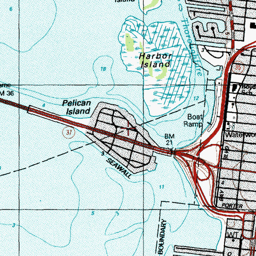 Topographic Map of Pelican Island, NJ