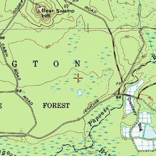 Topographic Map of Penn State Forest, NJ