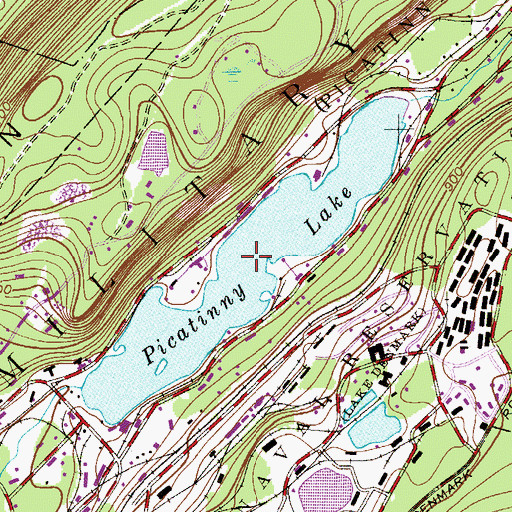 Topographic Map of Picatinny Lake, NJ