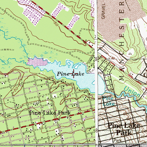 Topographic Map of Pine Lake, NJ